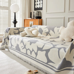 Chenille Floral Soft Thick Reversible Blanket Covers for Couch, Couch Protector Blanket Cover Sofa