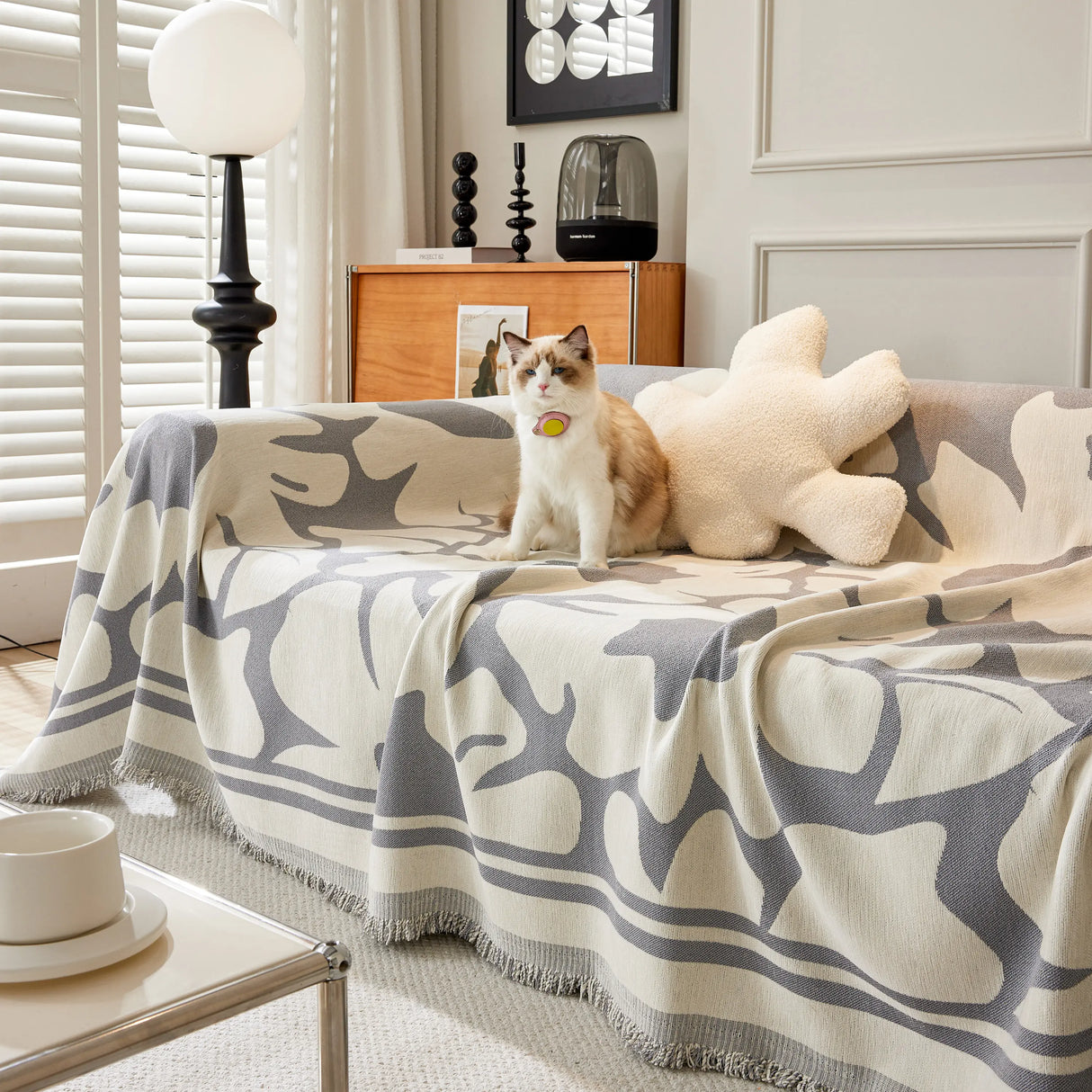 Chenille Floral Soft Thick Reversible Blanket Covers for Couch, Couch Protector Blanket Cover Sofa