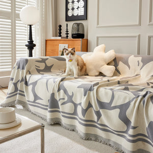 Chenille Floral Soft Thick Reversible Blanket Covers for Couch, Couch Protector Blanket Cover Sofa