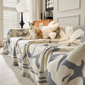 Chenille Floral Soft Thick Reversible Blanket Covers for Couch, Couch Protector Blanket Cover Sofa