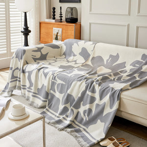 Chenille Floral Soft Thick Reversible Blanket Covers for Couch, Couch Protector Blanket Cover Sofa