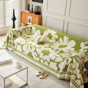 Chenille Floral Soft Thick Reversible Blanket Covers for Couch, Couch Protector Blanket Cover Sofa