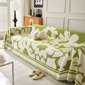 Chenille Floral Soft Thick Reversible Blanket Covers for Couch, Couch Protector Blanket Cover Sofa