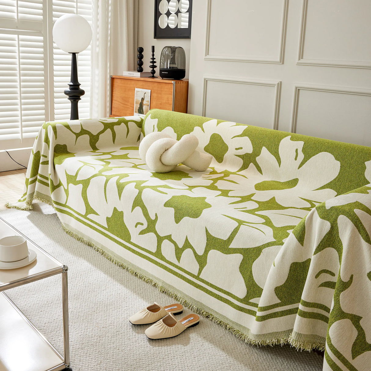 Chenille Floral Soft Thick Reversible Blanket Covers for Couch, Couch Protector Blanket Cover Sofa