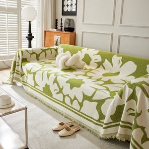 Chenille Floral Soft Thick Reversible Blanket Covers for Couch, Couch Protector Blanket Cover Sofa
