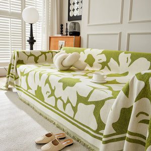 Chenille Floral Soft Thick Reversible Blanket Covers for Couch, Couch Protector Blanket Cover Sofa