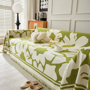Chenille Floral Soft Thick Reversible Blanket Covers for Couch, Couch Protector Blanket Cover Sofa