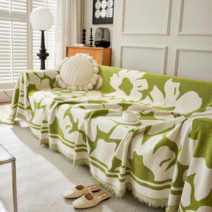 Chenille Floral Soft Thick Reversible Blanket Covers for Couch, Couch Protector Blanket Cover Sofa