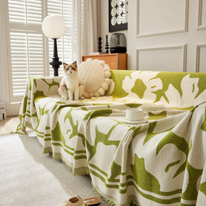 Chenille Floral Soft Thick Reversible Blanket Covers for Couch, Couch Protector Blanket Cover Sofa