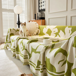 Chenille Floral Soft Thick Reversible Blanket Covers for Couch, Couch Protector Blanket Cover Sofa