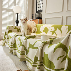 Chenille Floral Soft Thick Reversible Blanket Covers for Couch, Couch Protector Blanket Cover Sofa