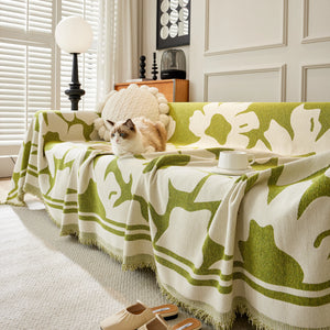 Chenille Floral Soft Thick Reversible Blanket Covers for Couch, Couch Protector Blanket Cover Sofa