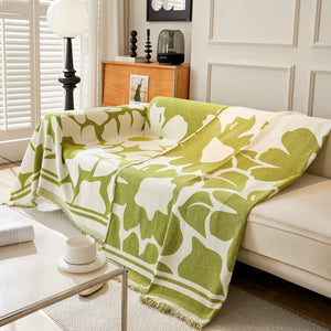 Chenille Floral Soft Thick Reversible Blanket Covers for Couch, Couch Protector Blanket Cover Sofa