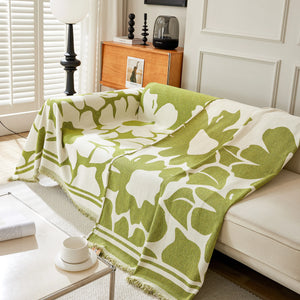 Chenille Floral Soft Thick Reversible Blanket Covers for Couch, Couch Protector Blanket Cover Sofa