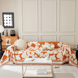 Chenille Floral Soft Thick Reversible Blanket Covers for Couch, Couch Protector Blanket Cover Sofa