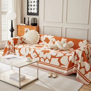 Chenille Floral Soft Thick Reversible Blanket Covers for Couch, Couch Protector Blanket Cover Sofa