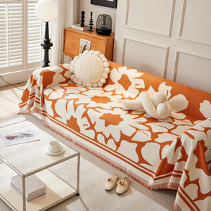 Chenille Floral Soft Thick Reversible Blanket Covers for Couch, Couch Protector Blanket Cover Sofa