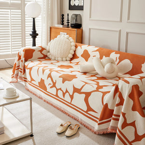 Chenille Floral Soft Thick Reversible Blanket Covers for Couch, Couch Protector Blanket Cover Sofa