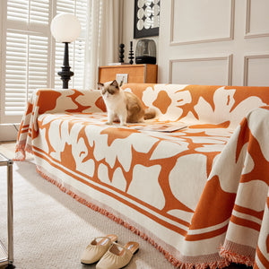 Chenille Floral Soft Thick Reversible Blanket Covers for Couch, Couch Protector Blanket Cover Sofa