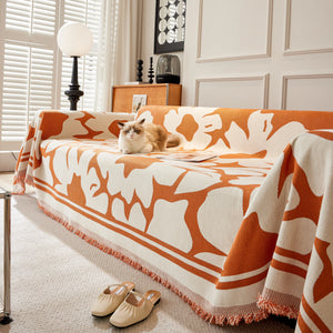 Chenille Floral Soft Thick Reversible Blanket Covers for Couch, Couch Protector Blanket Cover Sofa