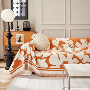 Chenille Floral Soft Thick Reversible Blanket Covers for Couch, Couch Protector Blanket Cover Sofa