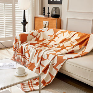 Chenille Floral Soft Thick Reversible Blanket Covers for Couch, Couch Protector Blanket Cover Sofa