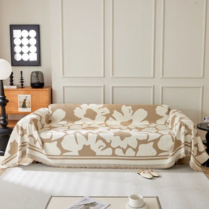 Chenille Floral Soft Thick Reversible Blanket Covers for Couch, Couch Protector Blanket Cover Sofa