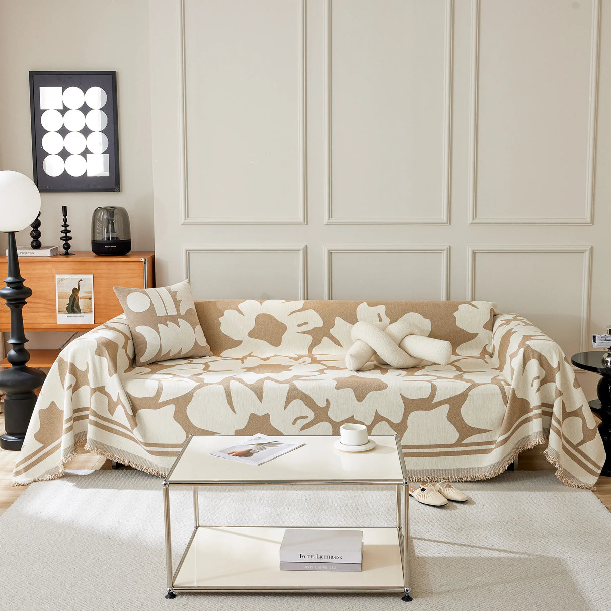 Chenille Floral Soft Thick Reversible Blanket Covers for Couch, Couch Protector Blanket Cover Sofa