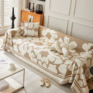 Chenille Floral Soft Thick Reversible Blanket Covers for Couch, Couch Protector Blanket Cover Sofa