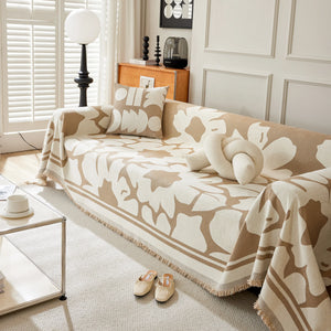 Chenille Floral Soft Thick Reversible Blanket Covers for Couch, Couch Protector Blanket Cover Sofa