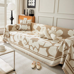 Chenille Floral Soft Thick Reversible Blanket Covers for Couch, Couch Protector Blanket Cover Sofa