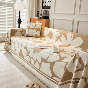 Chenille Floral Soft Thick Reversible Blanket Covers for Couch, Couch Protector Blanket Cover Sofa