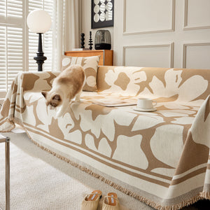 Chenille Floral Soft Thick Reversible Blanket Covers for Couch, Couch Protector Blanket Cover Sofa