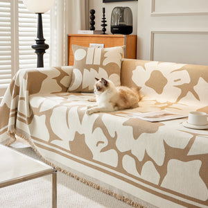 Chenille Floral Soft Thick Reversible Blanket Covers for Couch, Couch Protector Blanket Cover Sofa