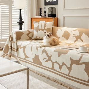 Chenille Floral Soft Thick Reversible Blanket Covers for Couch, Couch Protector Blanket Cover Sofa