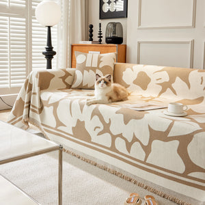 Chenille Floral Soft Thick Reversible Blanket Covers for Couch, Couch Protector Blanket Cover Sofa