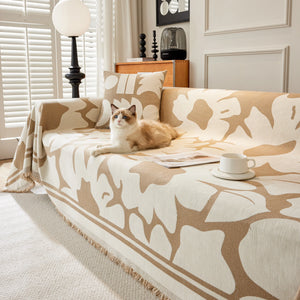 Chenille Floral Soft Thick Reversible Blanket Covers for Couch, Couch Protector Blanket Cover Sofa