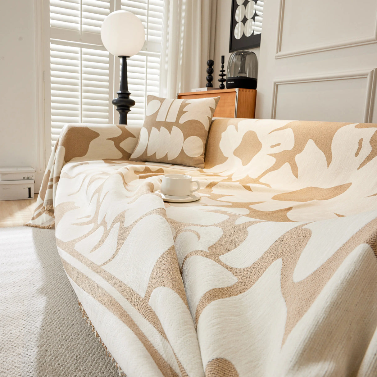 Chenille Floral Soft Thick Reversible Blanket Covers for Couch, Couch Protector Blanket Cover Sofa