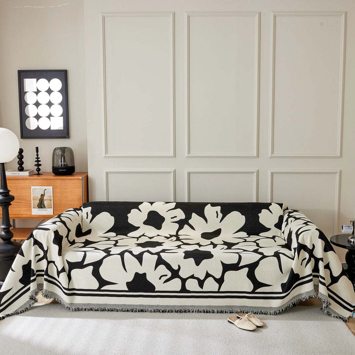 Chenille Floral Soft Thick Reversible Blanket Covers for Couch, Couch Protector Blanket Cover Sofa