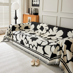 Chenille Floral Soft Thick Reversible Blanket Covers for Couch, Couch Protector Blanket Cover Sofa