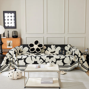 Chenille Floral Soft Thick Reversible Blanket Covers for Couch, Couch Protector Blanket Cover Sofa