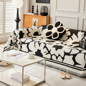 Chenille Floral Soft Thick Reversible Blanket Covers for Couch, Couch Protector Blanket Cover Sofa