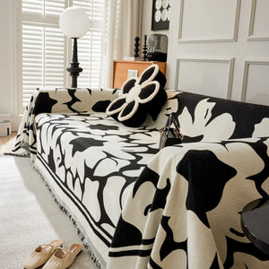 Chenille Floral Soft Thick Reversible Blanket Covers for Couch, Couch Protector Blanket Cover Sofa