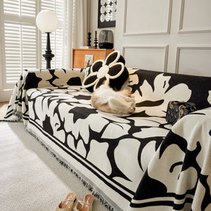 Chenille Floral Soft Thick Reversible Blanket Covers for Couch, Couch Protector Blanket Cover Sofa