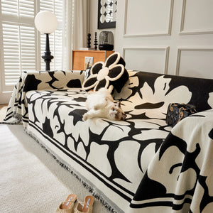 Chenille Floral Soft Thick Reversible Blanket Covers for Couch, Couch Protector Blanket Cover Sofa