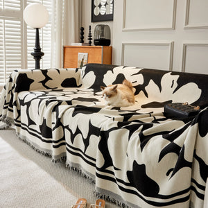 Chenille Floral Soft Thick Reversible Blanket Covers for Couch, Couch Protector Blanket Cover Sofa