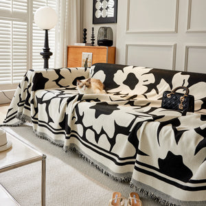 Chenille Floral Soft Thick Reversible Blanket Covers for Couch, Couch Protector Blanket Cover Sofa