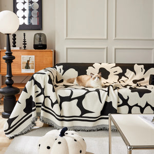 Chenille Floral Soft Thick Reversible Blanket Covers for Couch, Couch Protector Blanket Cover Sofa