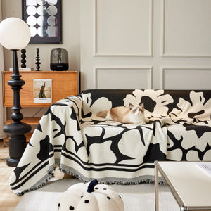 Chenille Floral Soft Thick Reversible Blanket Covers for Couch, Couch Protector Blanket Cover Sofa