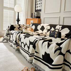 Chenille Floral Soft Thick Reversible Blanket Covers for Couch, Couch Protector Blanket Cover Sofa